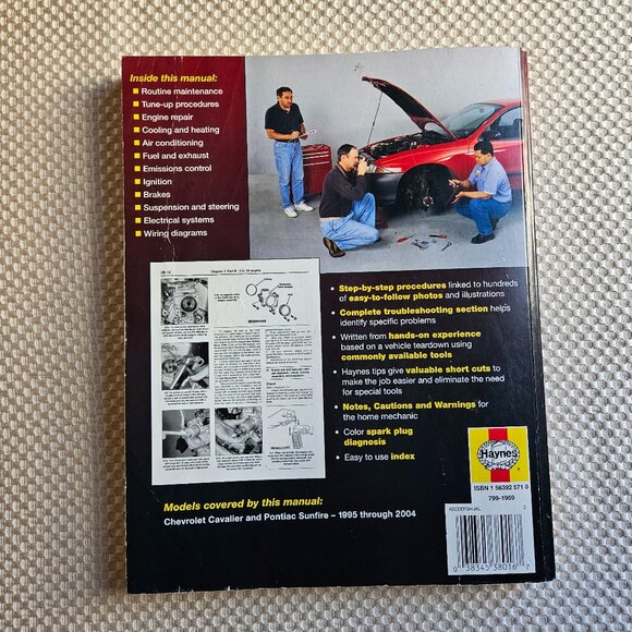 Haynes Chevrolet Cavalier & Pontiac Sunfire 1995 thru 2004 Repair Manual - Picture 10 of 10